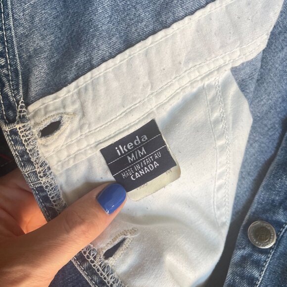 Ikeda Vintage Denim Short Overalls Size Medium Made in Canada - Picture 7 of 7